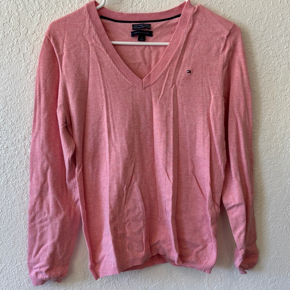Tommy Hilfiger Soft Pink V-Neck Pullover